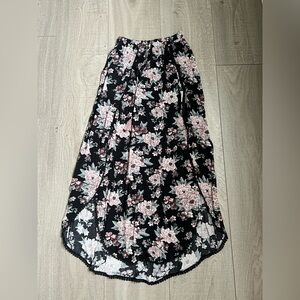 American Eagle Outfitters Floral Maxi Skirt with Tassel Tie and Slits